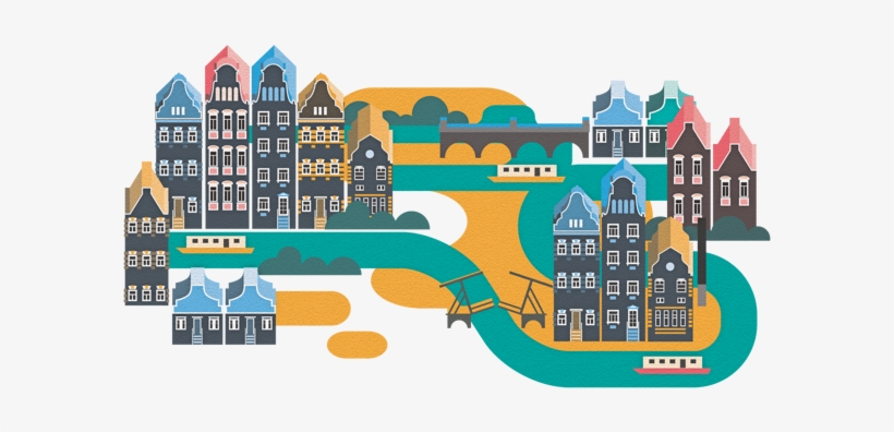 Amsterdam City Illustration - City Map Illustration Png, transparent png download