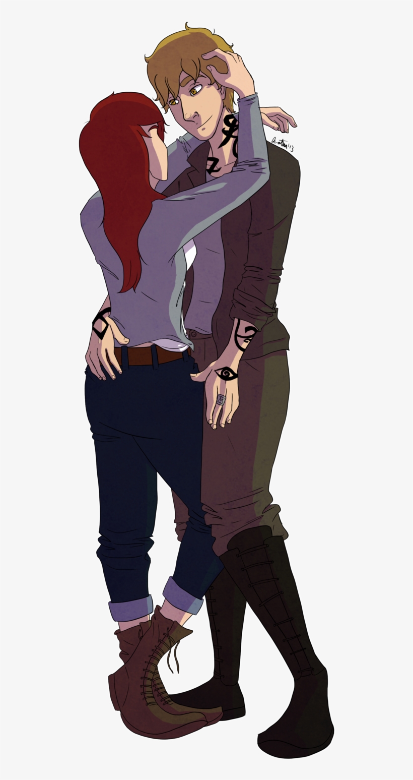 Clary & Jace Shadow Hunters, Mortal Instruments Books, - Cartoon, transparent png download