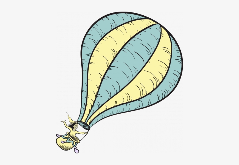 Person In Hot Air Balloon - Oh The Places You Ll Go Blue Balloon, transparent png download