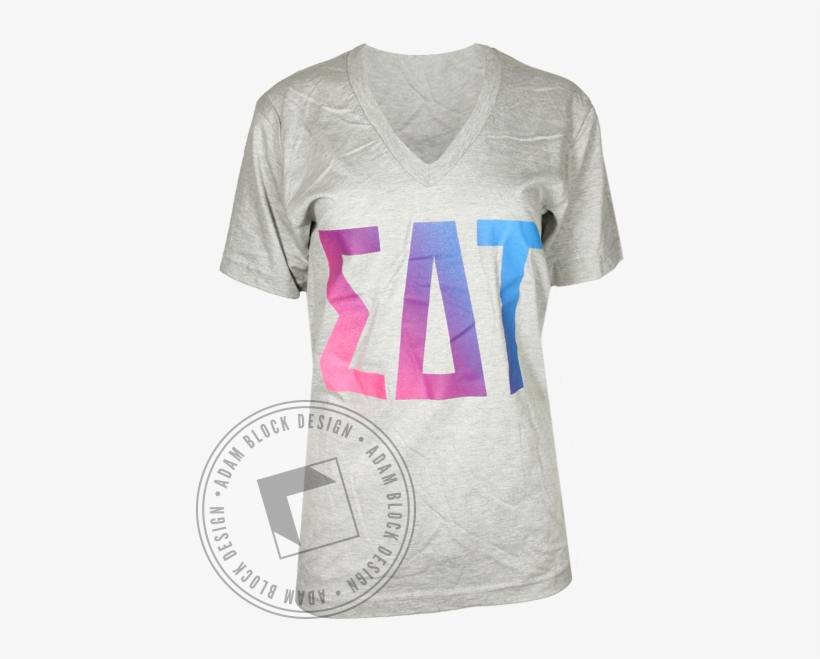 Sigma Delta Tau Ombre Greek Letters T Shirt - Active Shirt, transparent png download