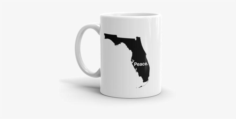 Florida Peace Mug - State Of Florida With Heart, transparent png download