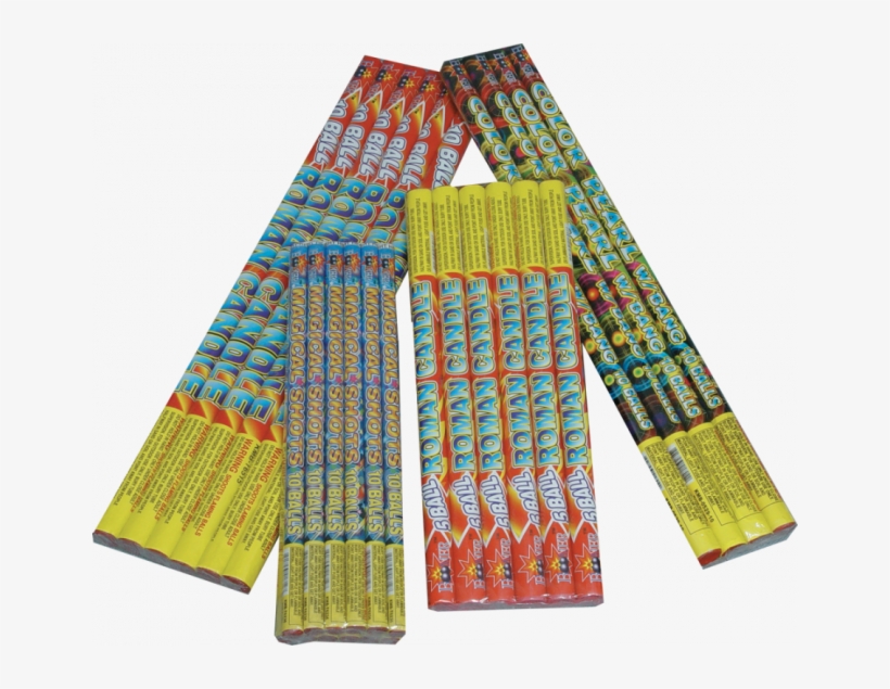 4 Assorted Effects Roman Candles - Roman Candle, transparent png download