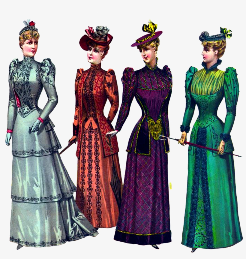 Ladies Victorian Style Fashionable Dresses - Victorian Era, transparent png download