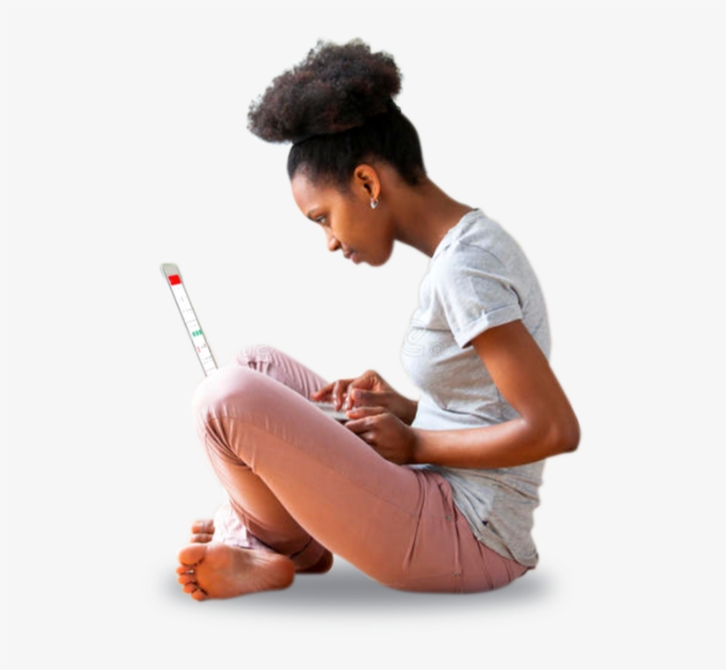Girl-cutout - Sitting, transparent png download