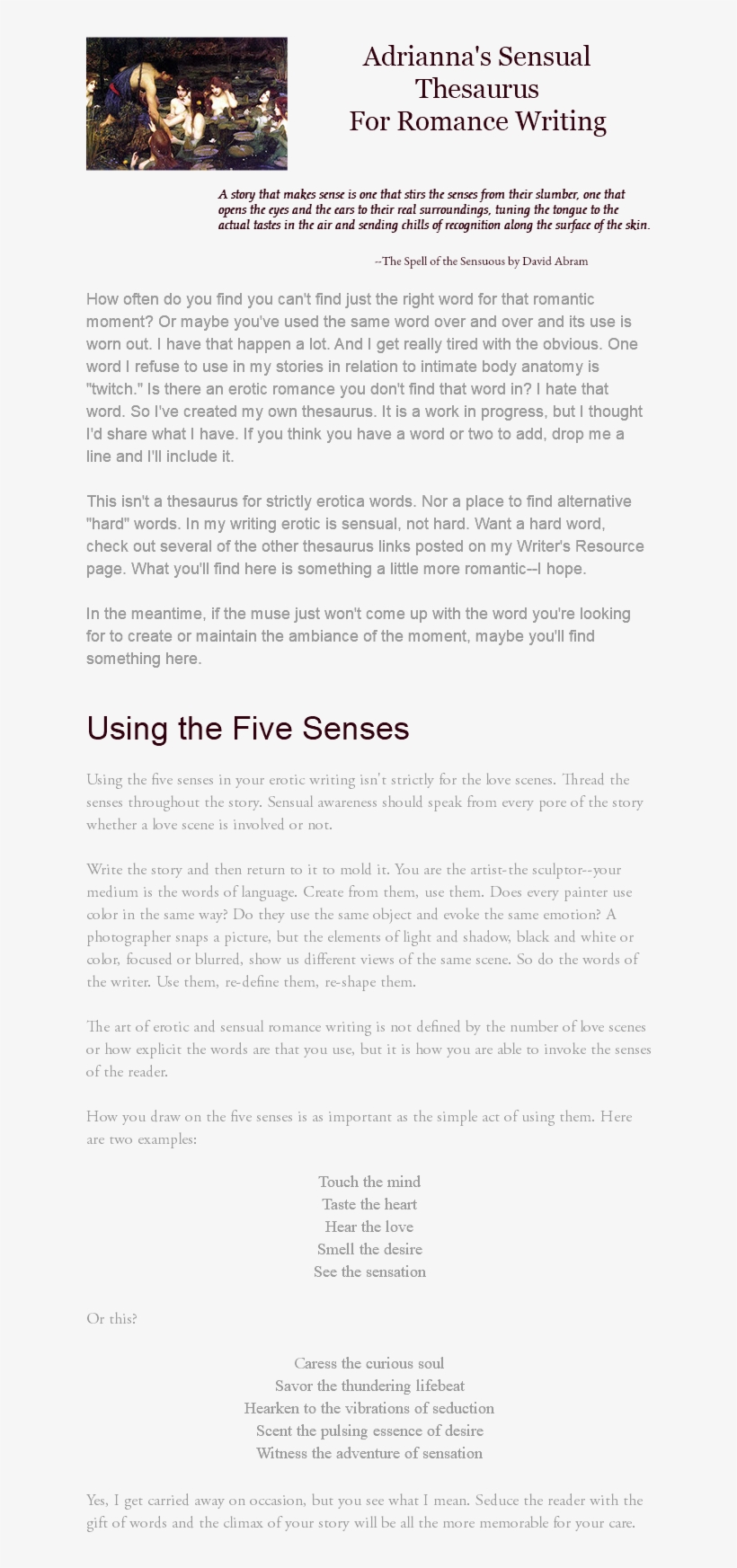 Adrianna's Sensual Thesaurus For Romance Writing A - Hylas And The Nymphs Throw Blanket, transparent png download