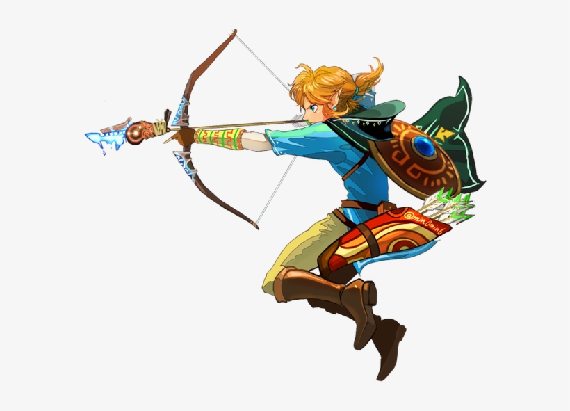 Link, Tloz - Botw - Botw Bow And Arrow, transparent png download