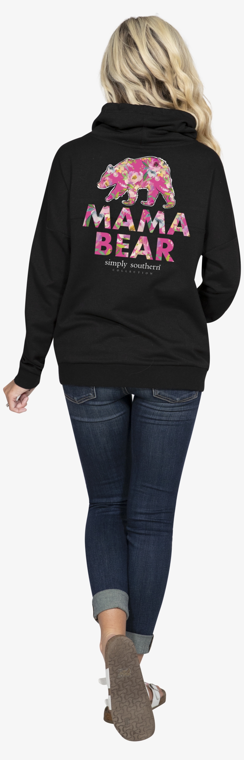 'mama Bear' Cowl Neck Pullover By Simply Southern - Sweatshirt, transparent png download