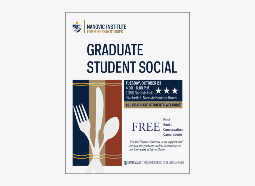 Graduate Student Social - University Of Notre Dame, transparent png download