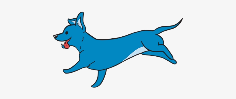 Blue Dog Running Illustration - Illustration, transparent png download