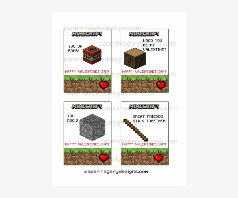 Minecraft Valentines Day Cards - Minecraft Official Sticker Collector Cards, transparent png download