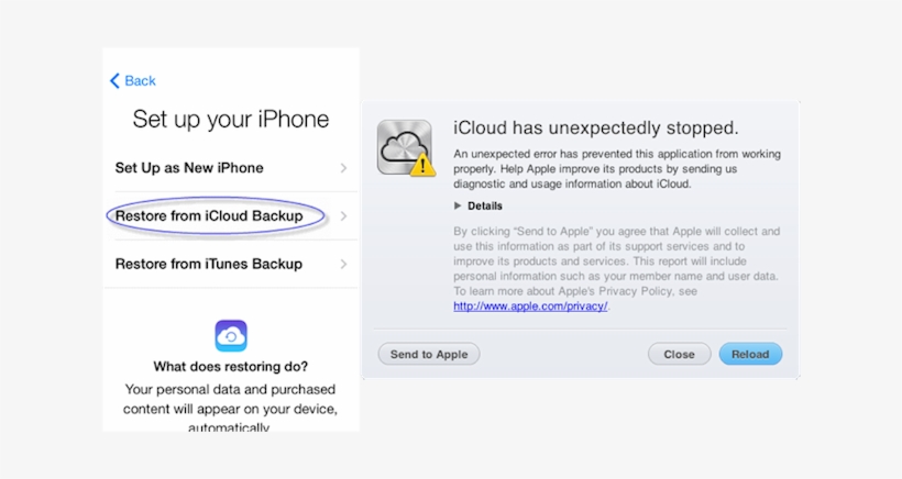 Cant Restore Icloud - Cannot Restore Backup Iphone, transparent png download