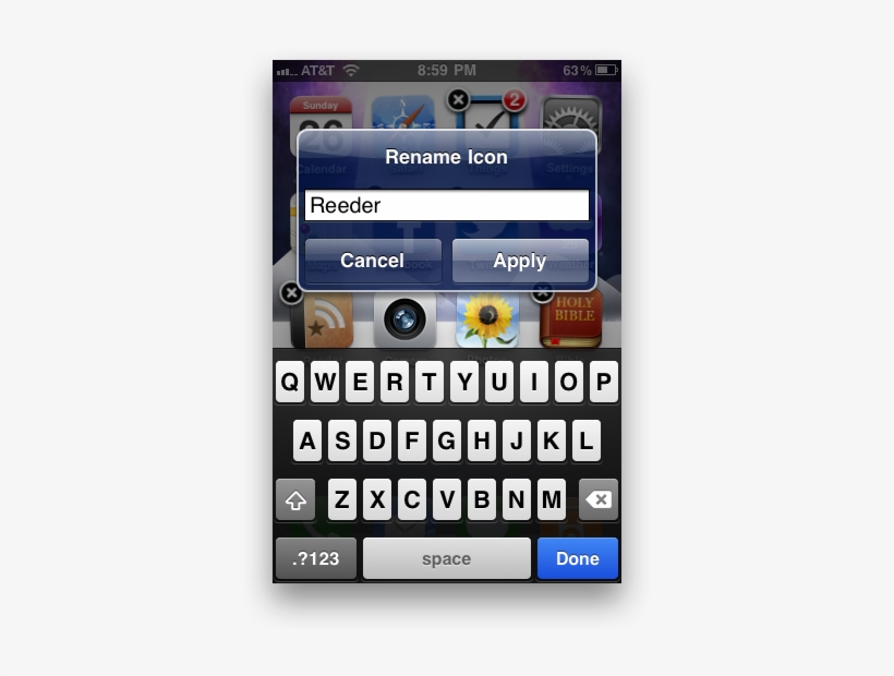 Easily Rename Your Iphone App Icons From The Springboard - Jailbreak Sources, transparent png download