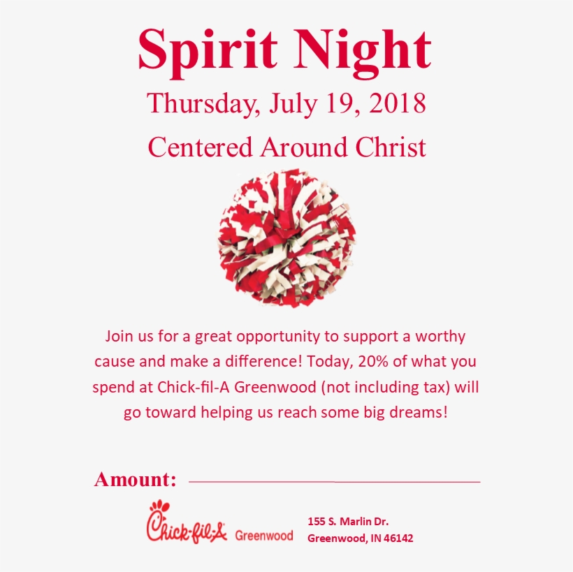 Chick Fil A Dine Out To Donate In Greenwood On Thursday, - Spirit Of God As A Poet, transparent png download