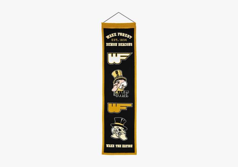 Wake Forest Demon Deacons 8"x32" Wool Heritage Banner, transparent png download