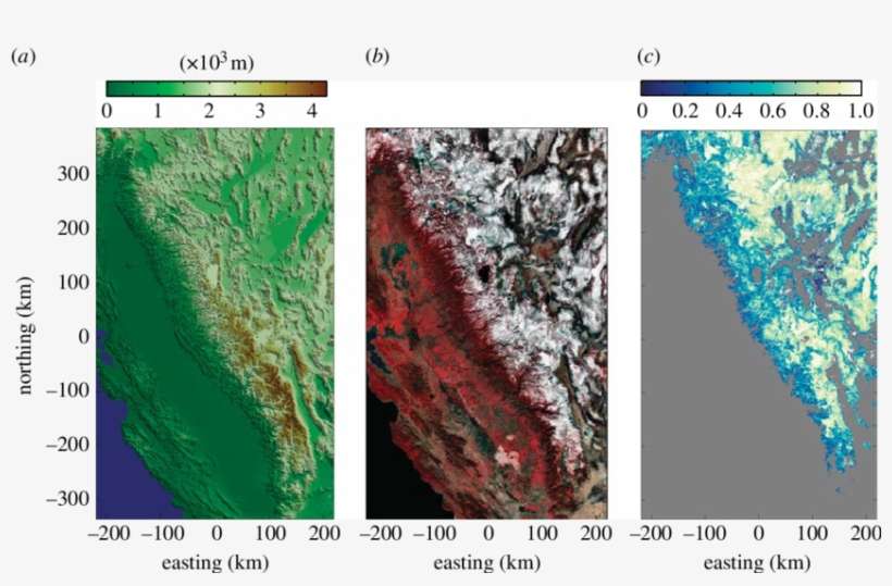 Elevations Of The Sierra Nevada, Coast Ranges And Southern - Sierra Nevada, transparent png download