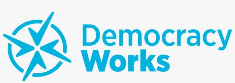 A Blue Democracy Works Logo Against White Background - Democracy, transparent png download