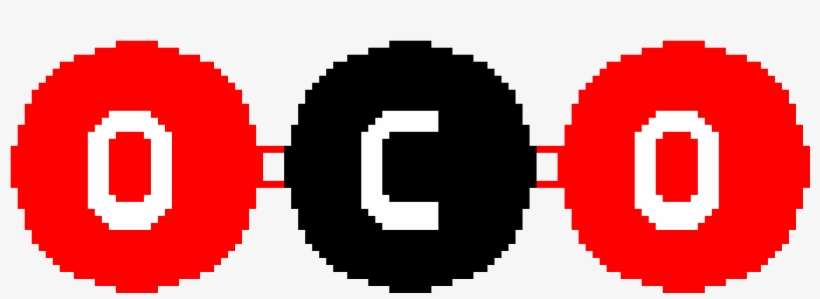 Carbon Dioxide Molecule - Pixel Art, transparent png download