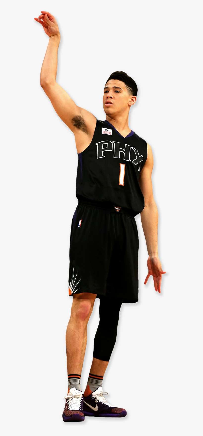 Suns Devin Booker Jump Shot - Devin Booker Cut Out, transparent png download