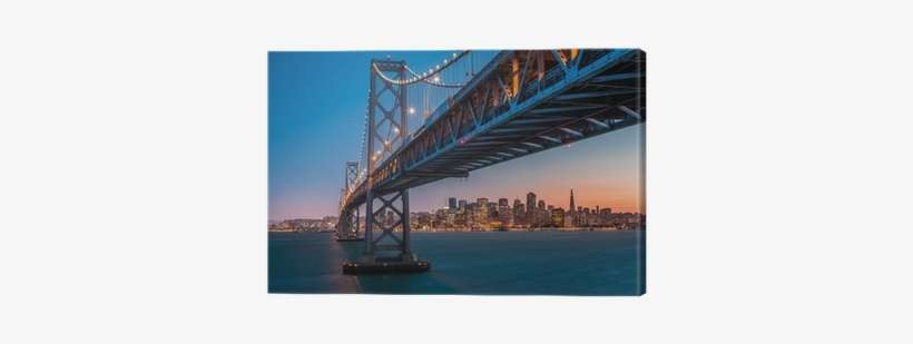 San Francisco Skyline Framed By The Bay Bridge At Sunset - San Francisco City By The Bay, transparent png download