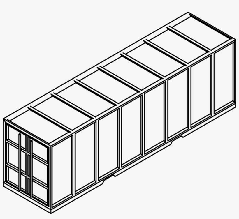 Intermodal Container Shipping Containers Drawing Rubbish - Container Clipart Black And White, transparent png download