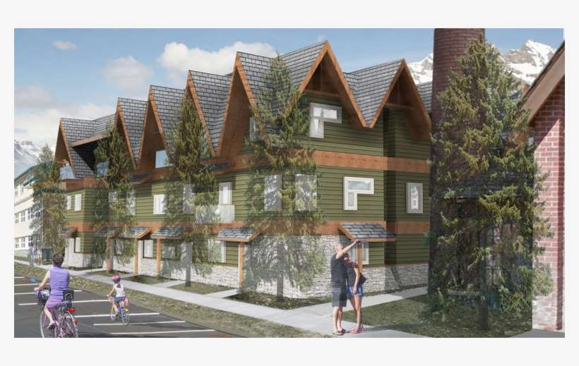 A Rendering Shows The Ywca Banff Courtyard Project, - Ywca Banff Hotel, transparent png download