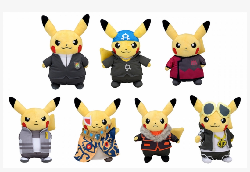 New *pokecen* Rainbow Rocket Goods ~ Pikachu Plush - Pikachu Evil Team Plushies, transparent png download