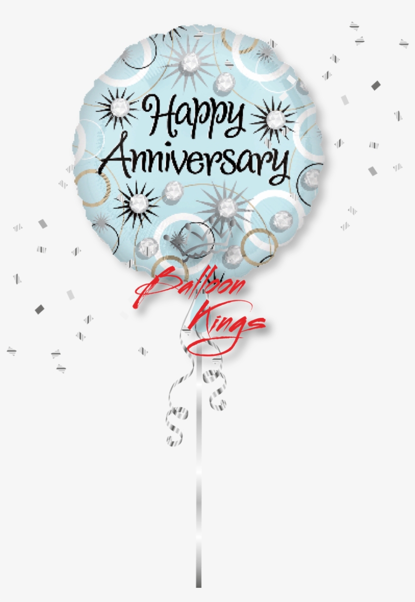 Happy Anniversary Diamonds - Happy Anniversary Diamonds 45cm Balloon, transparent png download