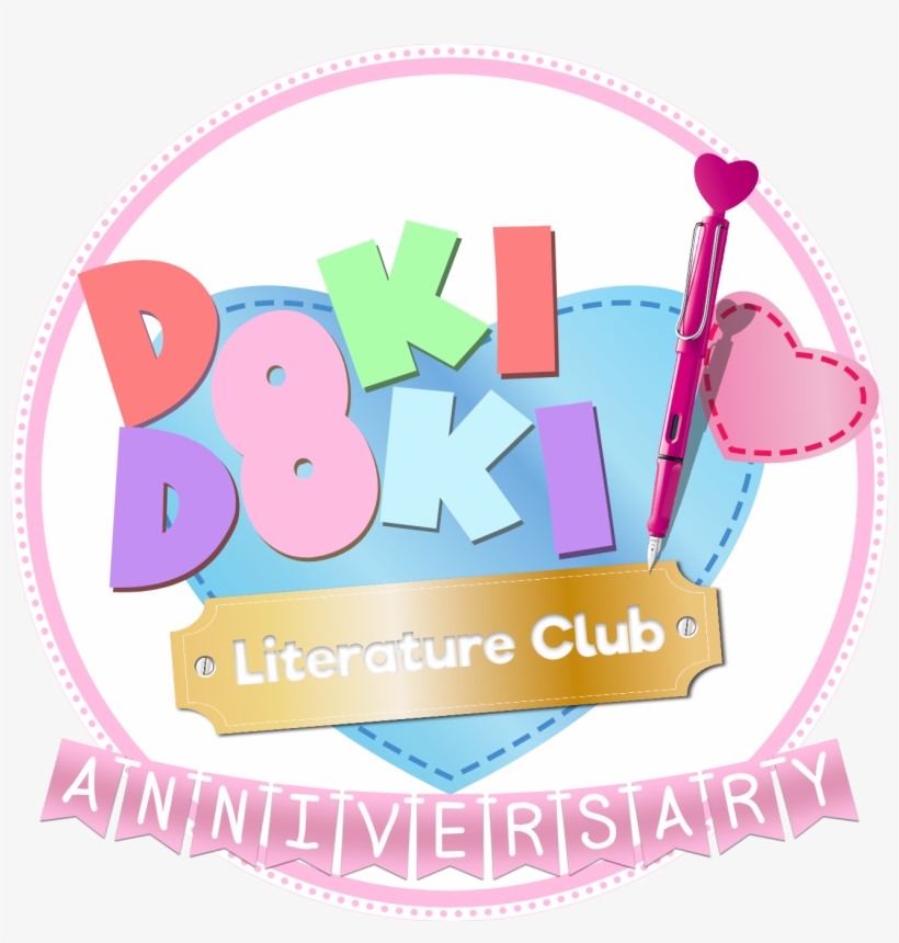 Oc Edited Mediahappy Anniversary To Our Beloved Literature - Doki Doki Literature Club Logo Blank, transparent png download