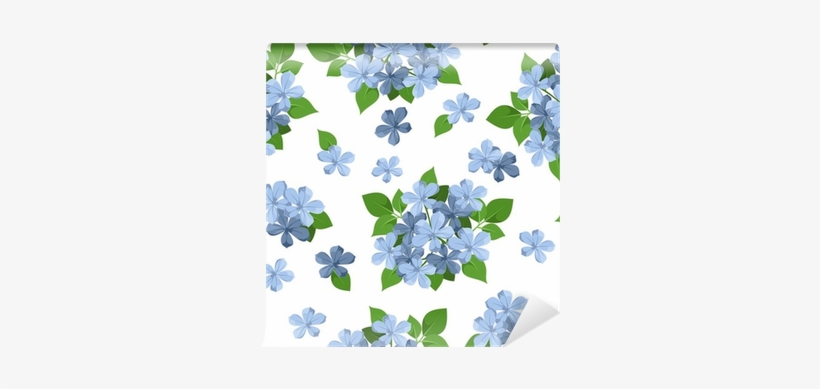 Seamless Background With Blue Flowers - Vector Graphics, transparent png download