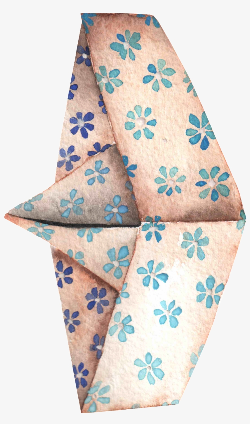 This Graphics Is Blue Flower Boat Decoration Vector - Paper, transparent png download