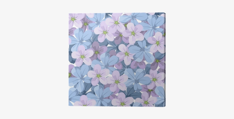 Seamless Background With Blue And Purple Flowers - Blue Purple Flower Vector, transparent png download