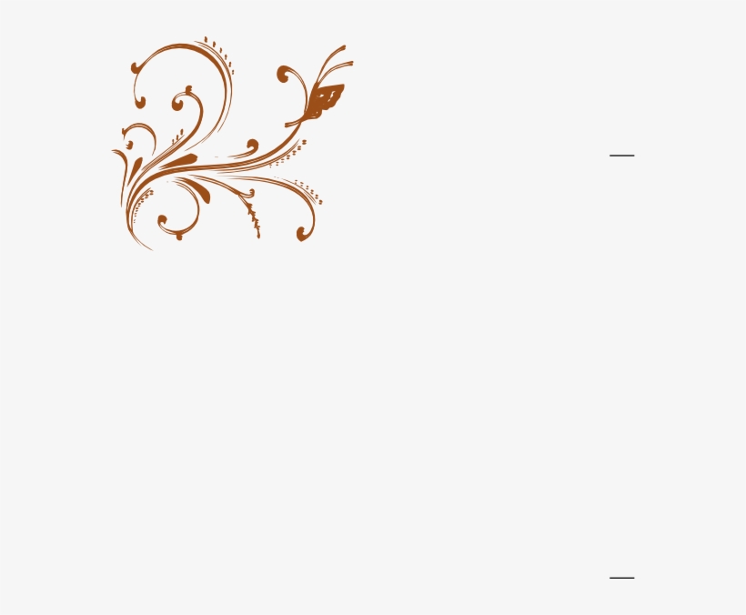 Gold Floral Design With Butterfly Clip Art, transparent png download