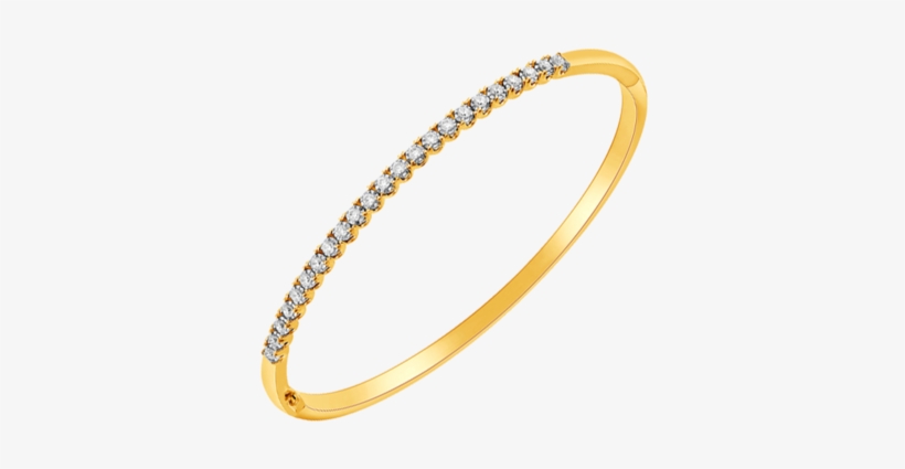 10ct Yellow Gold Diamond Set Bangle - Bracelet, transparent png download