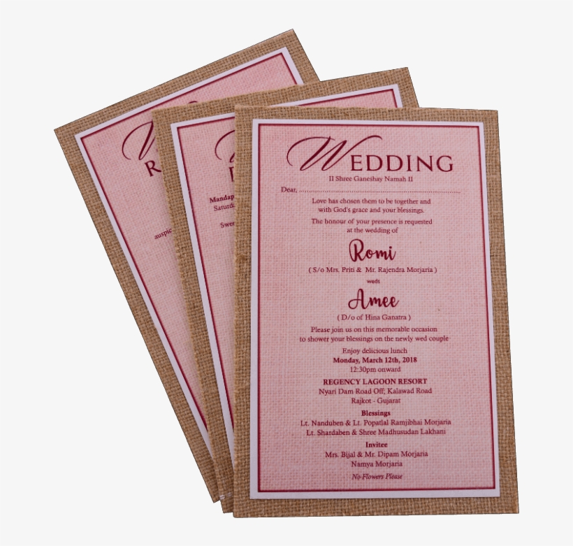 Custom Wedding Cards - Wedding Invitation, transparent png download