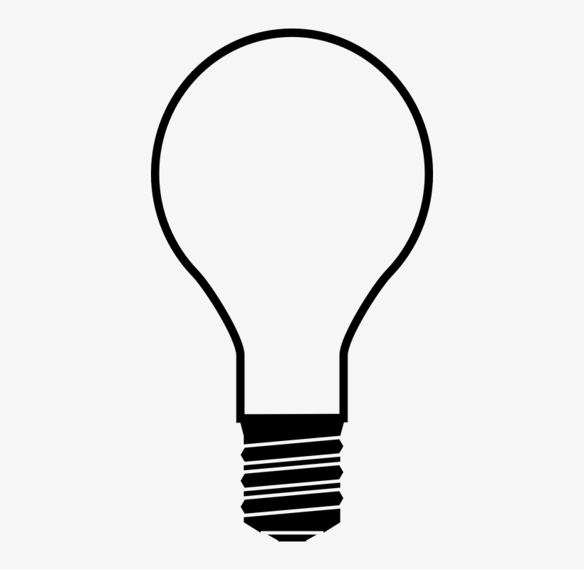 Shining Electric Bulb - Lightbulb Silhouette, transparent png download