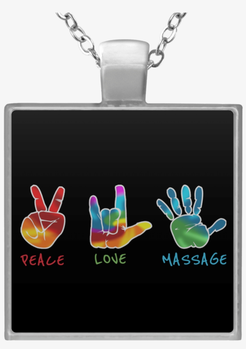 Massage Therapist Square Necklace Peace - Necklace, transparent png download