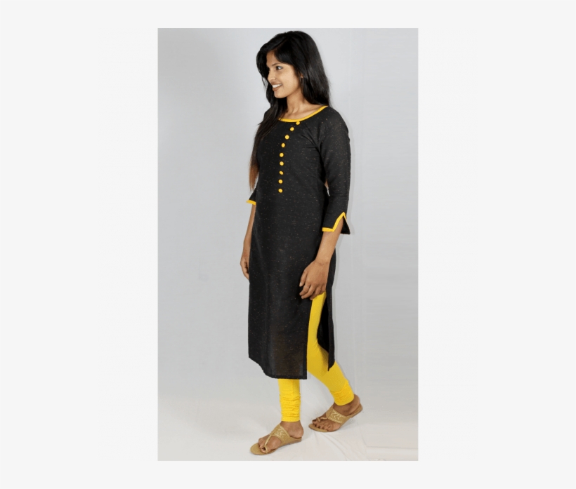 Raych Designer Printed Stylish Black Multi Slub Kurta - Woman, transparent png download