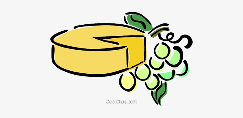 Cheese And Grapes Royalty Free Vector Clip Art Illustration - Cheese And Grapes Clip Art, transparent png download