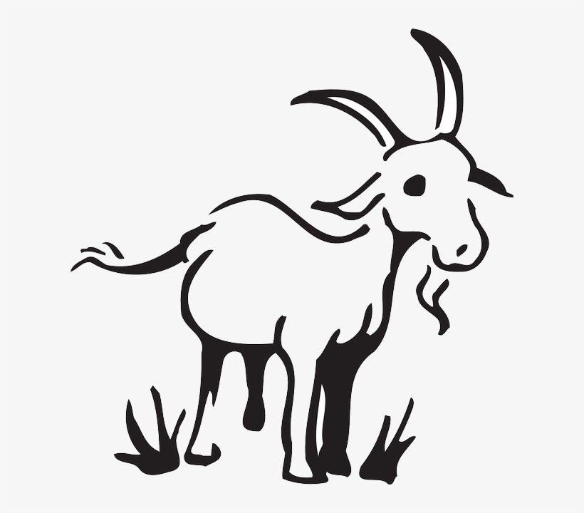 Free Vector Graphic - Goat Clip Art Black And White, transparent png download