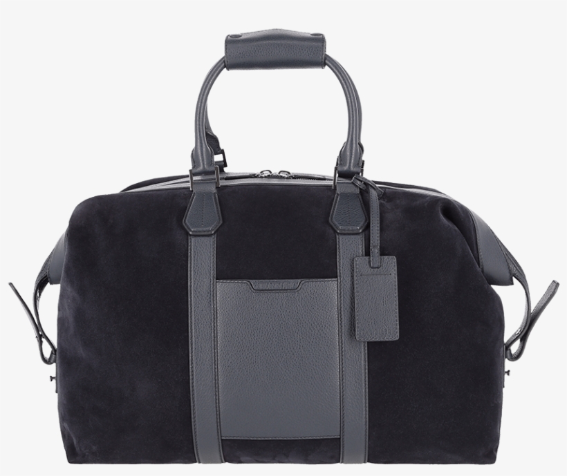Suede With Calfskin Leather Details Weekend Bag - Top Handle Bag, transparent png download