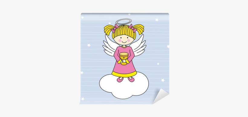 Angel On A Cloud Wall Mural • Pixers® • We Live To - First Communion, transparent png download