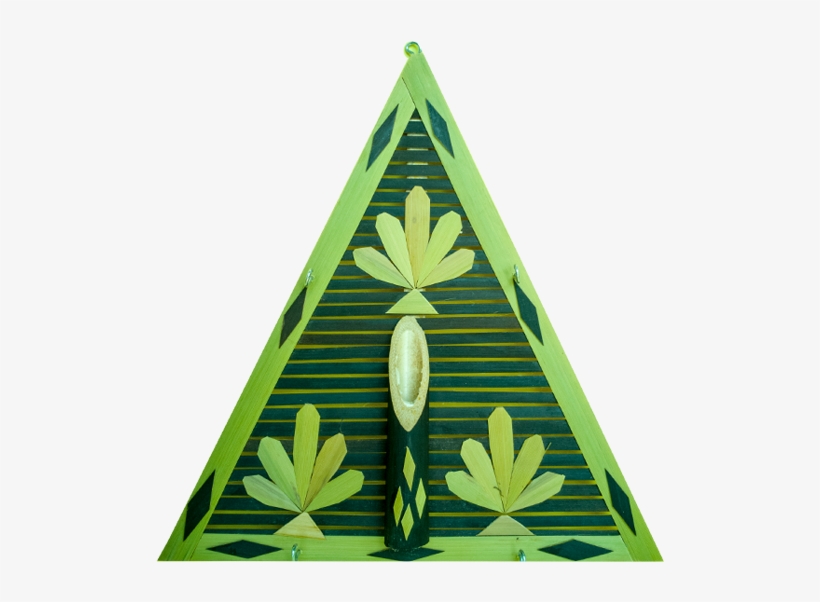 Triangular Background Bamboo Wall Flower Vase And Key - Vase, transparent png download