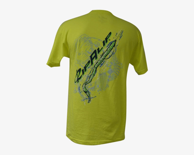 Rip A Lip Worm With Bass Background Short Sleeve T-shirt - Sleeve, transparent png download