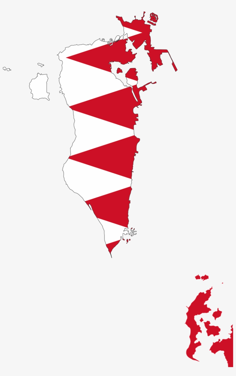 Bahrain Map And Flag, transparent png download