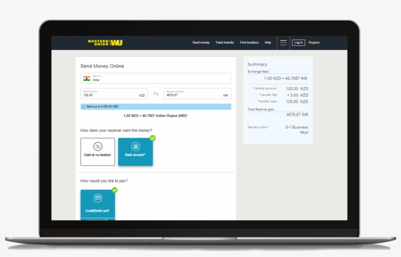 Open Laptop With Western Union Transaction Page - Security Scorecard, transparent png download