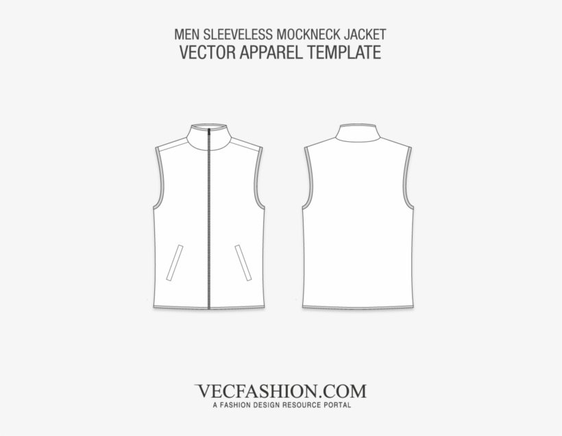 Men Sleeveless Mockneck Jacket - T Shirt Raglan Vector, transparent png download
