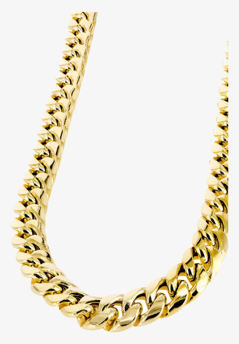 12mm Curb Cut Cuban 28" Solid Gold Chain, transparent png download