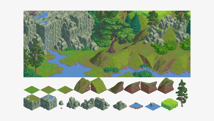 Iso Outside Both - Free Isometric Tileset, transparent png download