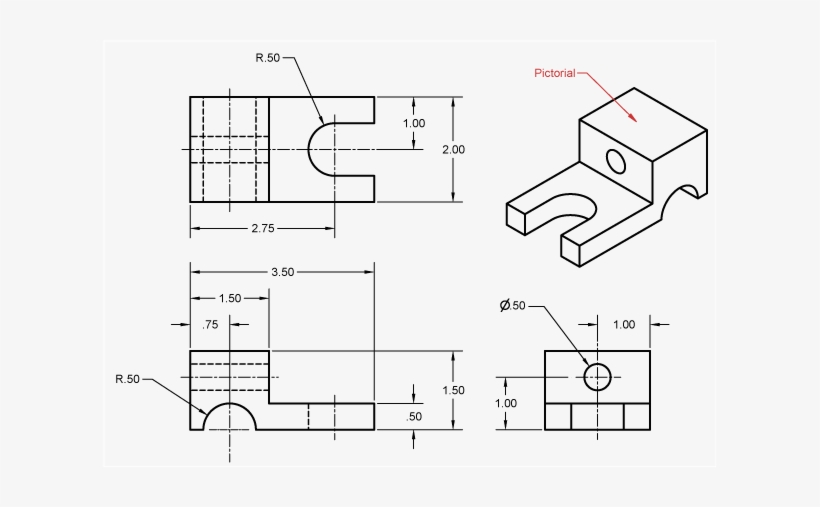 Multi - Pictorial Drawing Exercises Pdf, transparent png download