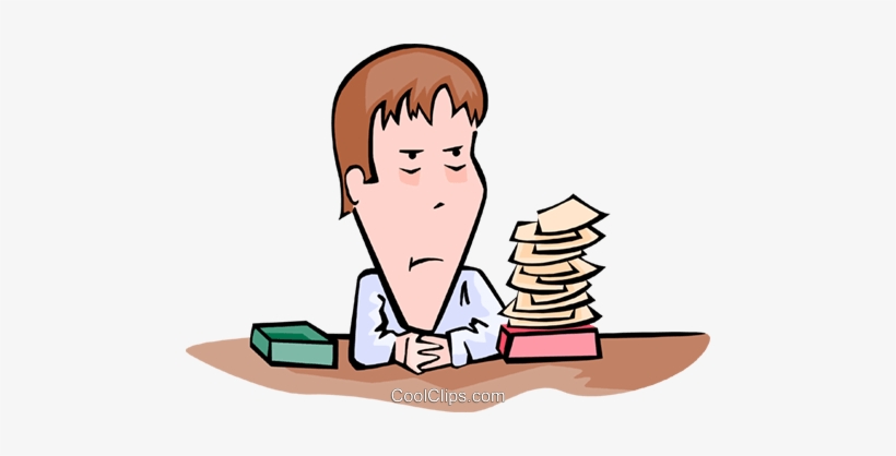 Businessman Facing Urgent Pile Of Work Royalty Free - Pile Of Work Clipart, transparent png download